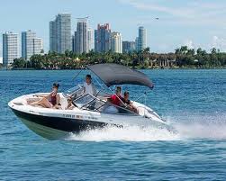Speed boat on water